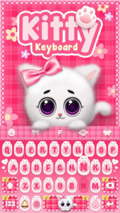 اسکرین شات برنامه Pink Kitty Keyboard Theme 1