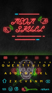 اسکرین شات برنامه Neon Skull Keyboard Theme 1