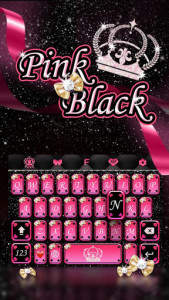 اسکرین شات برنامه Pink Black Keyboard Theme 1