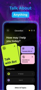 اسکرین شات 1 برنامه Cleverbot - Chat AI Character