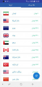 اسکرین شات برنامه قیمت روز و تبدیل ارز ، سکه ، طلا 5