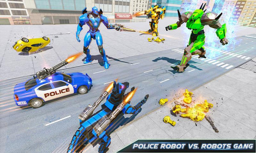 اسکرین شات بازی US Police Dog Robot Car Game 4