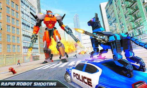 اسکرین شات بازی US Police Dog Robot Car Game 5