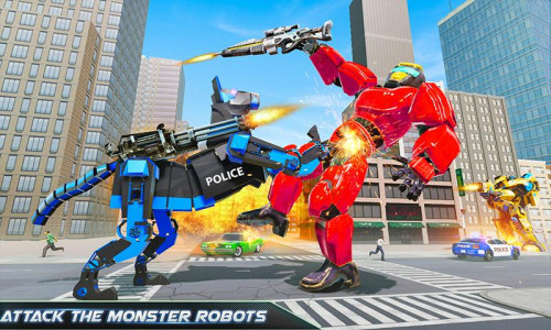 اسکرین شات بازی US Police Dog Robot Car Game 1