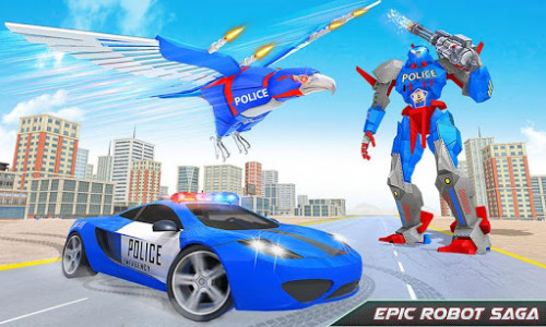اسکرین شات بازی Flying Police Eagle Robot Transform Car Eagle Game 2