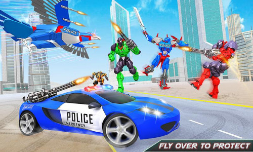 اسکرین شات بازی Flying Eagle Robot Car Games 3