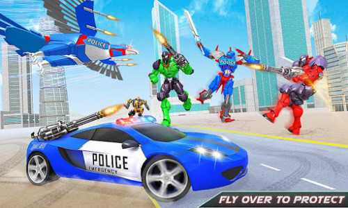 اسکرین شات بازی Flying Police Eagle Robot Transform Car Eagle Game 3