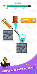 اسکرین شات بازی Happy Crow - Fill the Glass by Draw Lines 1