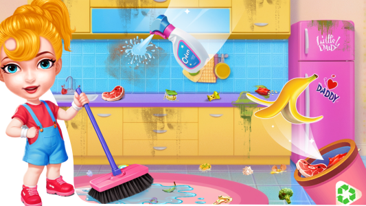 اسکرین شات 1 بازی Girl home cleaning fun