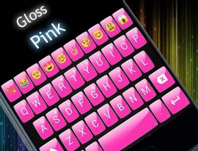 اسکرین شات برنامه Gloss Pink Emoji Keyboard 5
