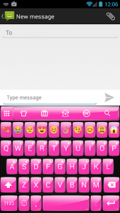 اسکرین شات برنامه Gloss Pink Emoji Keyboard 1