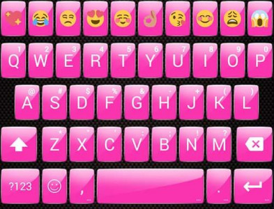 اسکرین شات برنامه Gloss Pink Emoji Keyboard 4