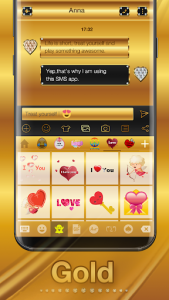 اسکرین شات برنامه Gold Emoji Keyboard Theme 3