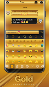 اسکرین شات برنامه Gold Emoji Keyboard Theme 2