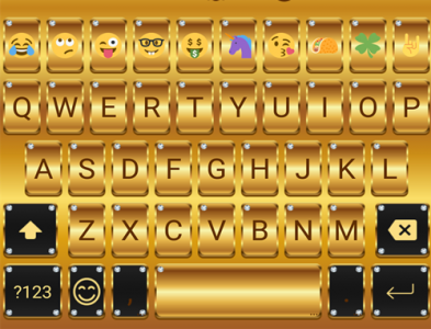 اسکرین شات برنامه Gold Emoji Keyboard Theme 6