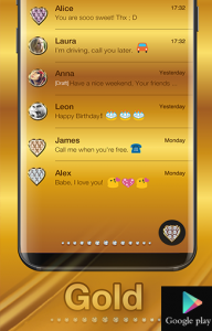 اسکرین شات برنامه Gold Emoji Keyboard Theme 5