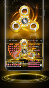 اسکرین شات برنامه Fidget Spinner Golden Emoji Keyboard Theme 7