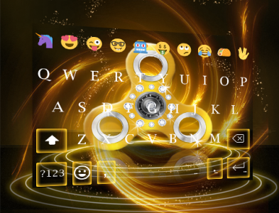اسکرین شات برنامه Fidget Spinner Golden Emoji Keyboard Theme 5