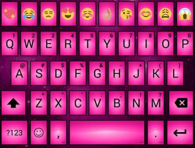 اسکرین شات برنامه Emoji Keyboard Led Pink Theme 5