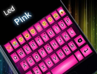 اسکرین شات برنامه Emoji Keyboard Led Pink Theme 6