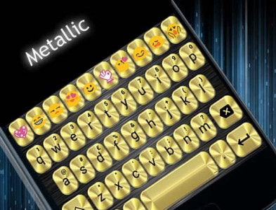 اسکرین شات برنامه Emoji Keyboard Metallic Gold 6
