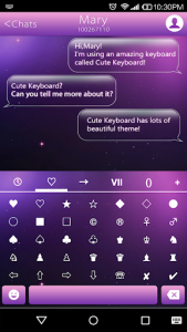 اسکرین شات برنامه Purple Dream Emoji Keyboard for Galaxy Note 8 3