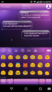 اسکرین شات برنامه Purple Dream Emoji Keyboard for Galaxy Note 8 2