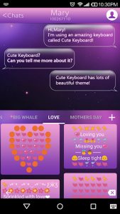 اسکرین شات برنامه Purple Dream Emoji Keyboard for Galaxy Note 8 4