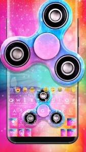 اسکرین شات برنامه Rainbow Spinner Emoji Keyboard Theme 1