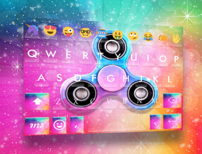 اسکرین شات برنامه Rainbow Spinner Emoji Keyboard Theme 5