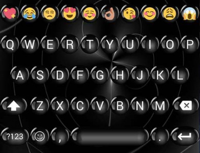 اسکرین شات برنامه Emoji Keyboard Spheres Black 5