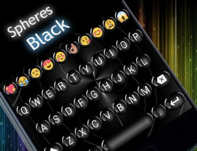اسکرین شات برنامه Emoji Keyboard Spheres Black 6