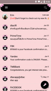 اسکرین شات برنامه SMS Messages Bow Pink Pastel 5