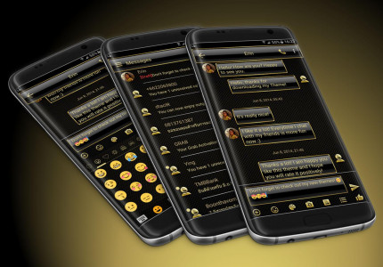 اسکرین شات برنامه SMS Messages Frame Gold Theme 1