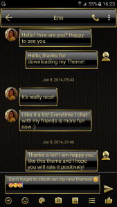 اسکرین شات برنامه SMS Messages Frame Gold Theme 2