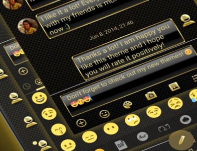 اسکرین شات برنامه SMS Messages Frame Gold Theme 6