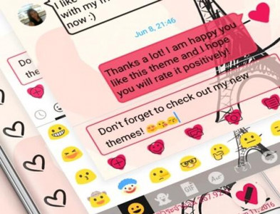 اسکرین شات برنامه SMS Messages Paris Pink Theme 5