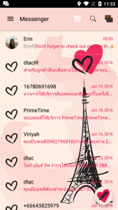 اسکرین شات برنامه SMS Messages Paris Pink Theme 3