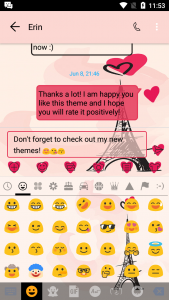 اسکرین شات برنامه SMS Messages Paris Pink Theme 4