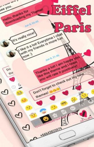 اسکرین شات برنامه SMS Messages Paris Pink Theme 8