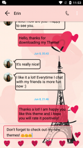 اسکرین شات برنامه SMS Messages Paris Pink Theme 2