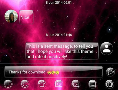 اسکرین شات برنامه SMS Messages GlassNebula Theme 6
