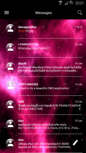 اسکرین شات برنامه SMS Messages GlassNebula Theme 3