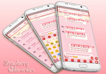 اسکرین شات برنامه SMS Messages Strawberry Cream 1