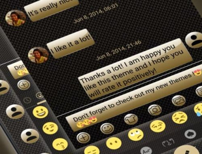 اسکرین شات برنامه SMS Messages Gloss GoldBlack 6