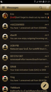 اسکرین شات برنامه SMS Messages Gloss GoldBlack 3