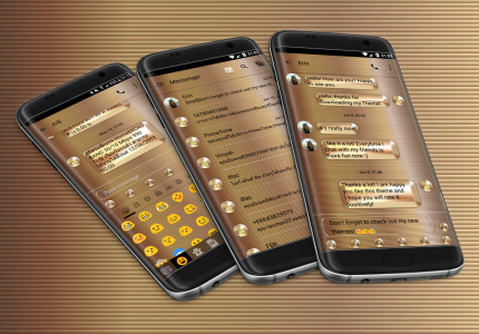 اسکرین شات برنامه SMS Messages Gold Copper Theme 1