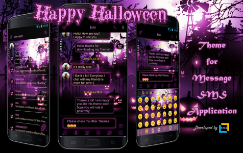 اسکرین شات برنامه SMS Messenger Halloween Theme 1
