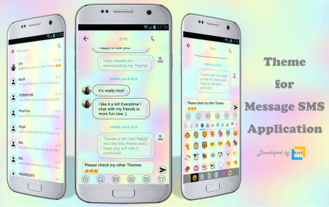 اسکرین شات برنامه SMS Messages Holographic Theme 1