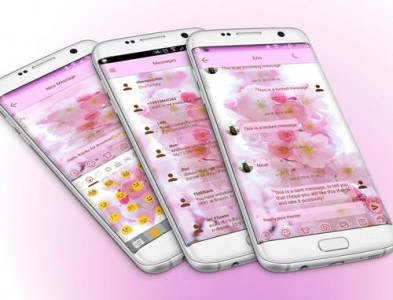 اسکرین شات برنامه SMS Messages Love Cherry Theme 1
